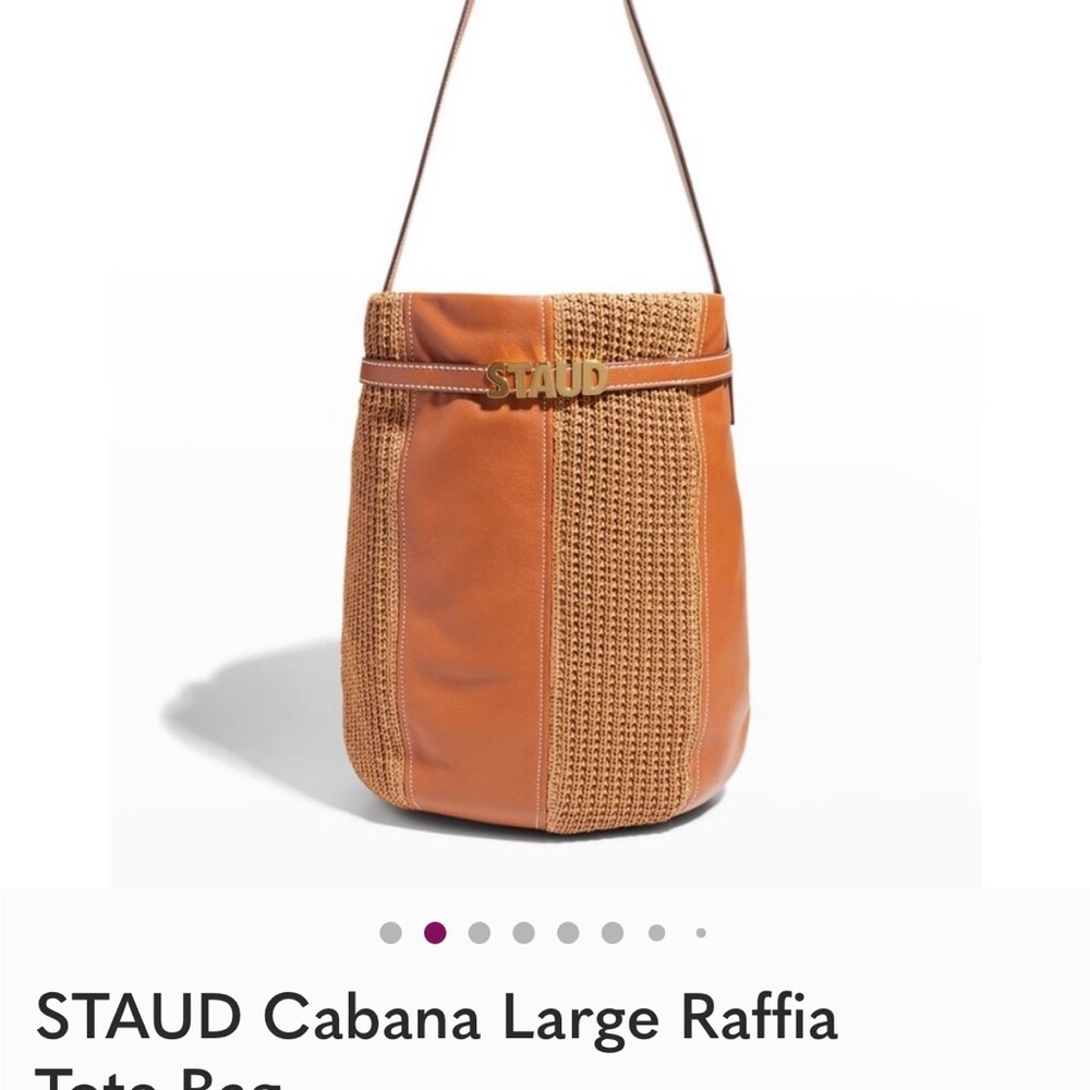 STAUD Tan and Brown Cabana Tote Bag - Picture 11 of 11